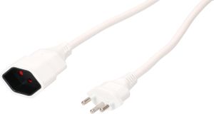 TD-Verlängerung H05VV-F3G1.5 10m weiss BS Typ 12 / Typ 13