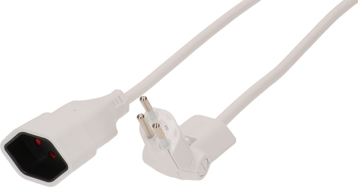 Rallonge TD H05VV-F3G1.0 1m blanc clip-clap type 12 / type 13