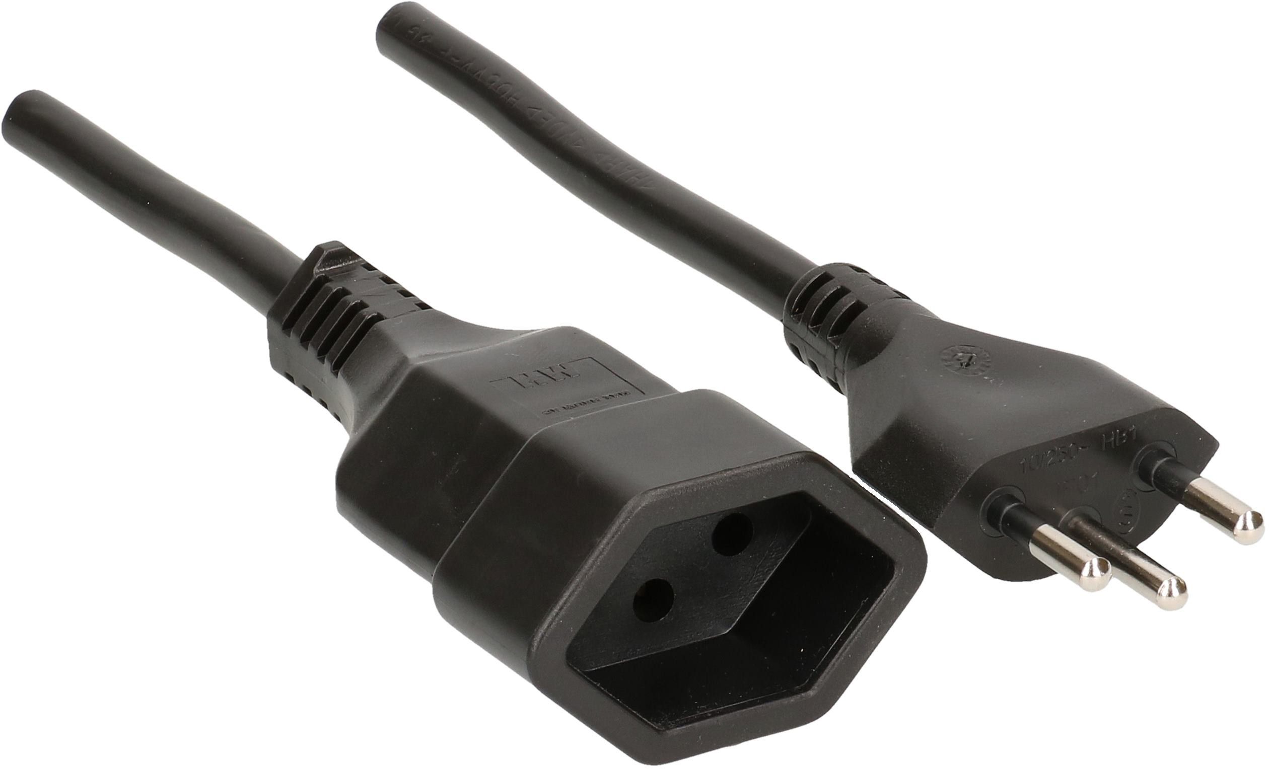 Extension cable cordset H05VV-F3G1.5mm black