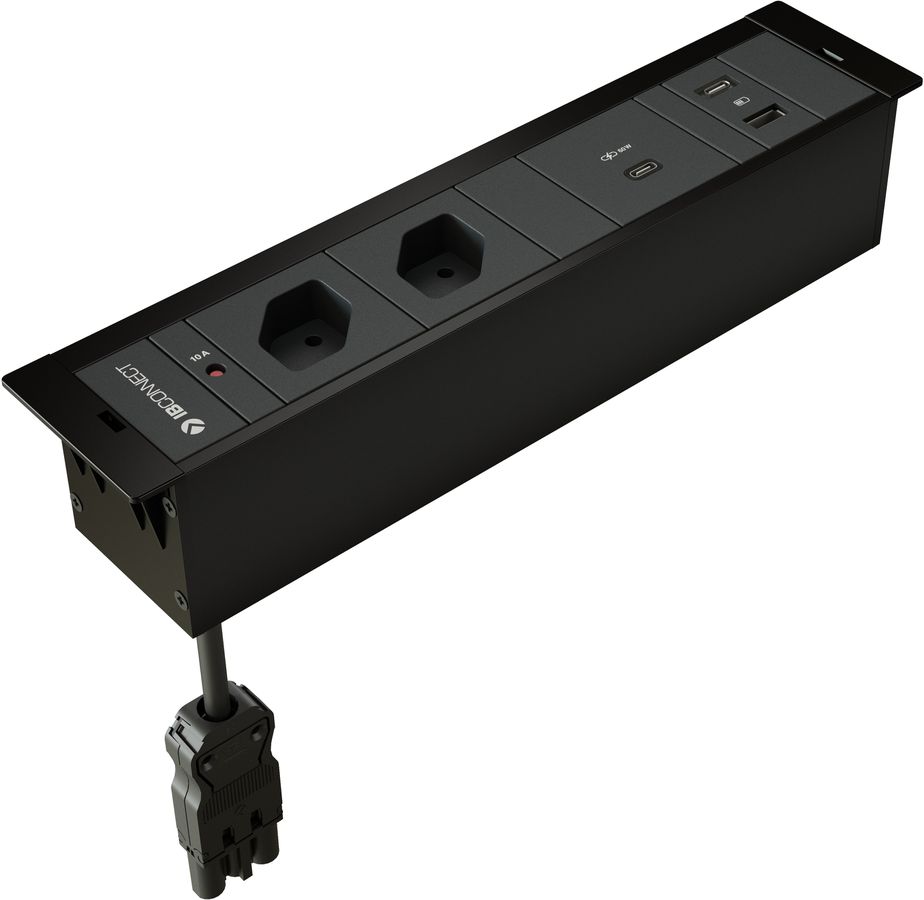 CUBOBOX Steckdosen. schwarz 2x Typ 13 1x USB-C 60W 1x USB A/C