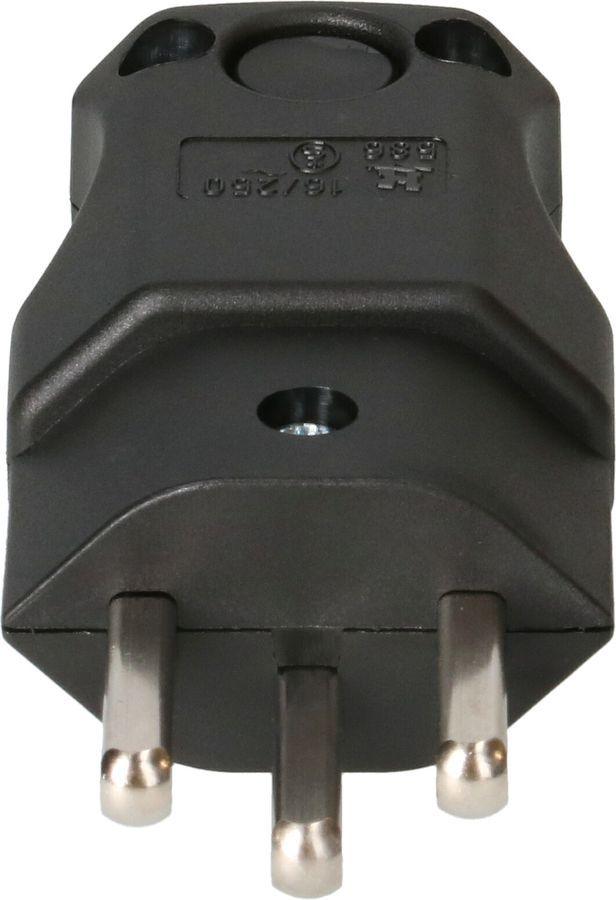 Stecker Typ 23 gewinkelt 3-polig schwarz