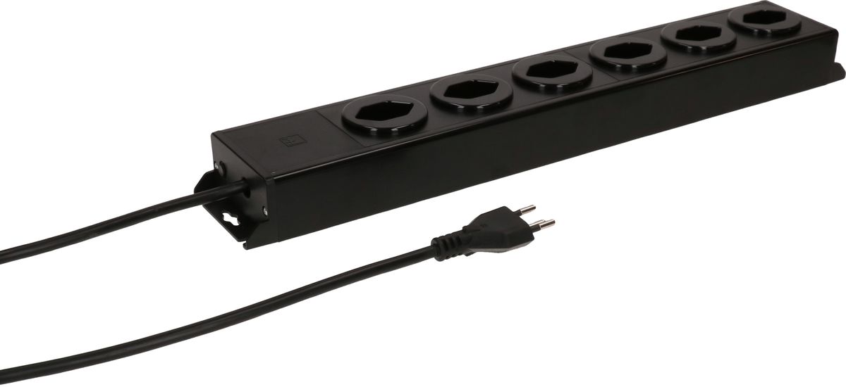 Steckdosenleiste Power Line 6x Typ 13 schwarz/schwarz 1.5m