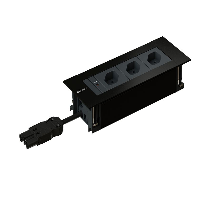 INTRO2.0 bloc multiprise noir 3x type 13