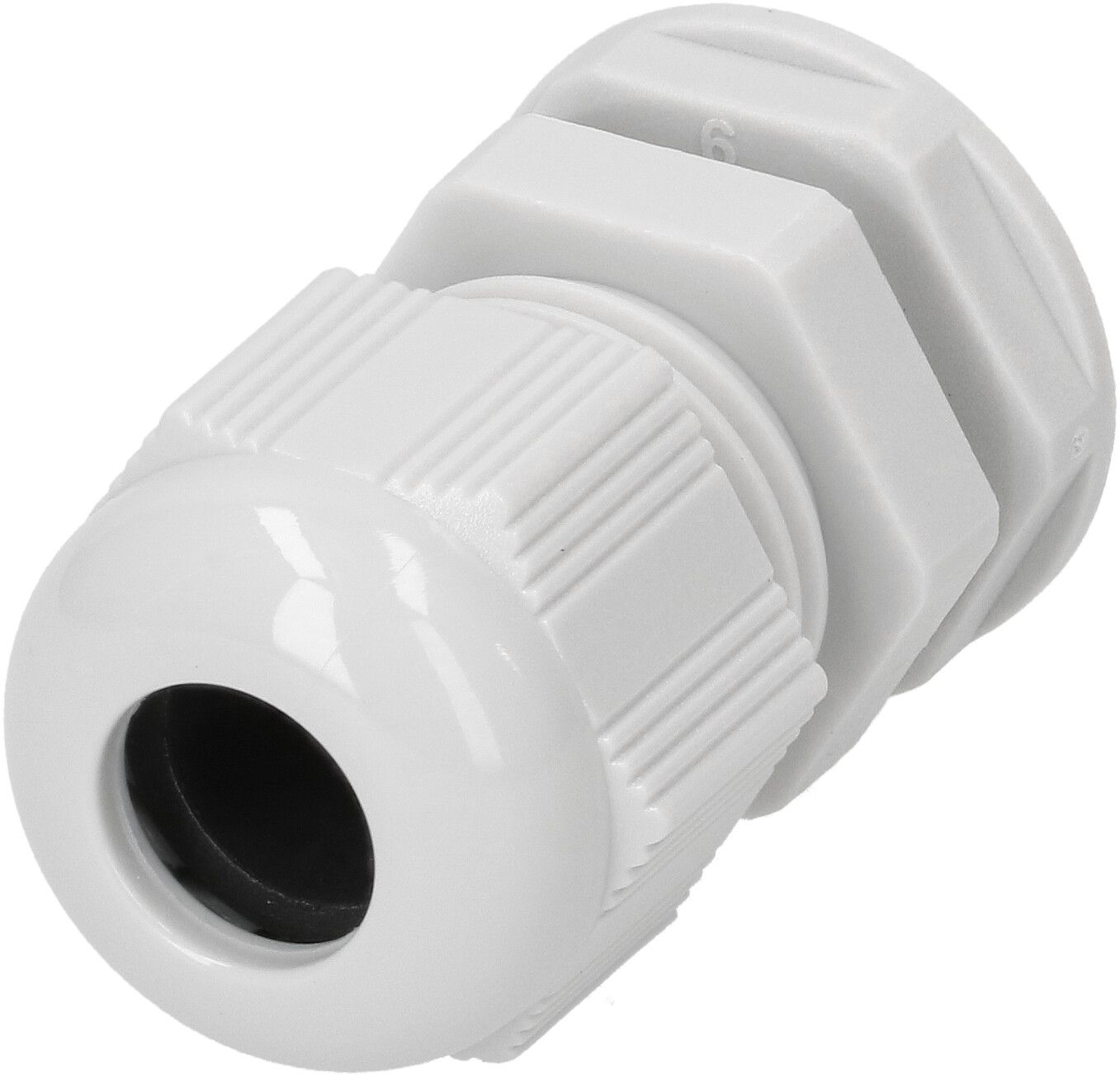 Kabelverschraubung M16 mit Gegenmutter grau IP68 / 6 Stück