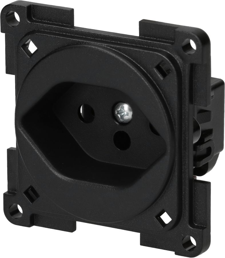 Steckdose 1x Typ 13 Apparat mit Frontplatte Inprojal schwarz