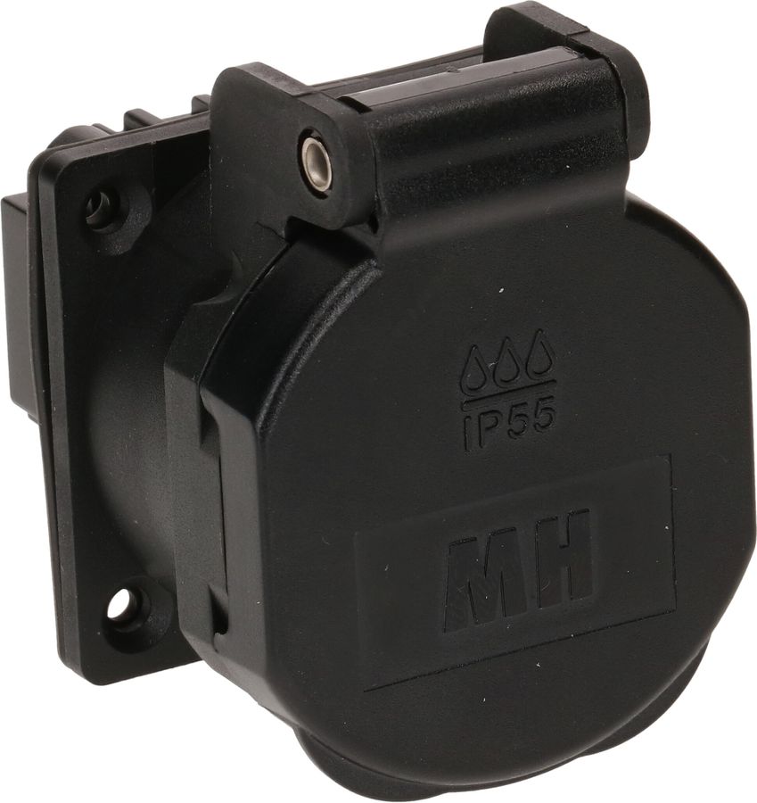 Einbausteckdose 1x Typ 21 L+N IP55 schwarz