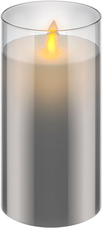 LED-Echtwachs-Kerze 75x150mm grau