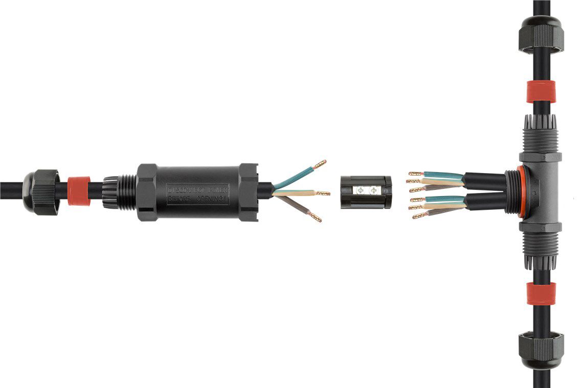 Kabelverbinder T-Stück IP68 schwarz