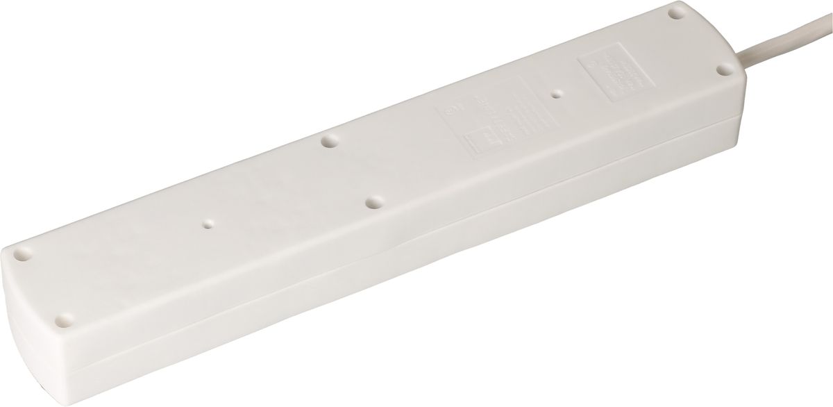 multiprise Safety Line 6x type 13 2x 90° BS blanc interr. 2m cli.
