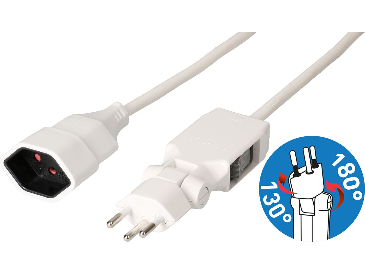 TD-Verlängerung H05VV-F3G1.0 3m ws clip-clap OCP Typ 12 / Typ 13