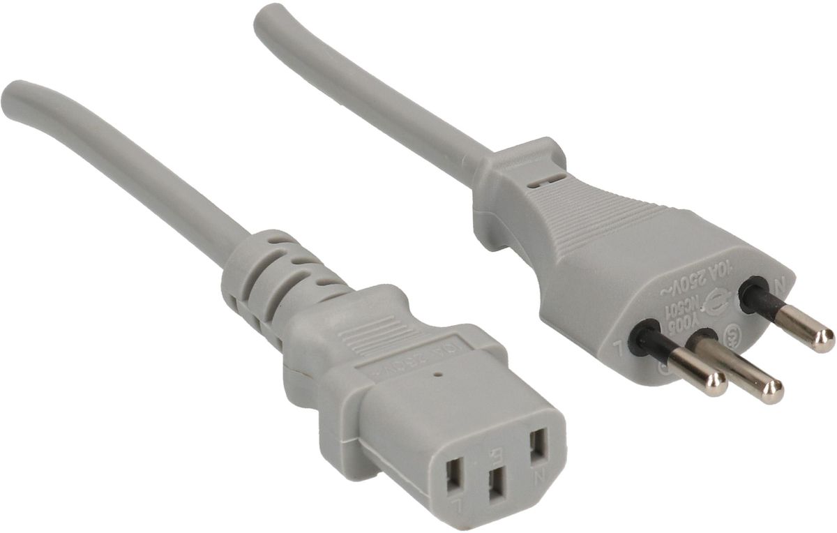 Cavo per apparecchi TD H05VV-F3G0.75 2m grigio T12/C13