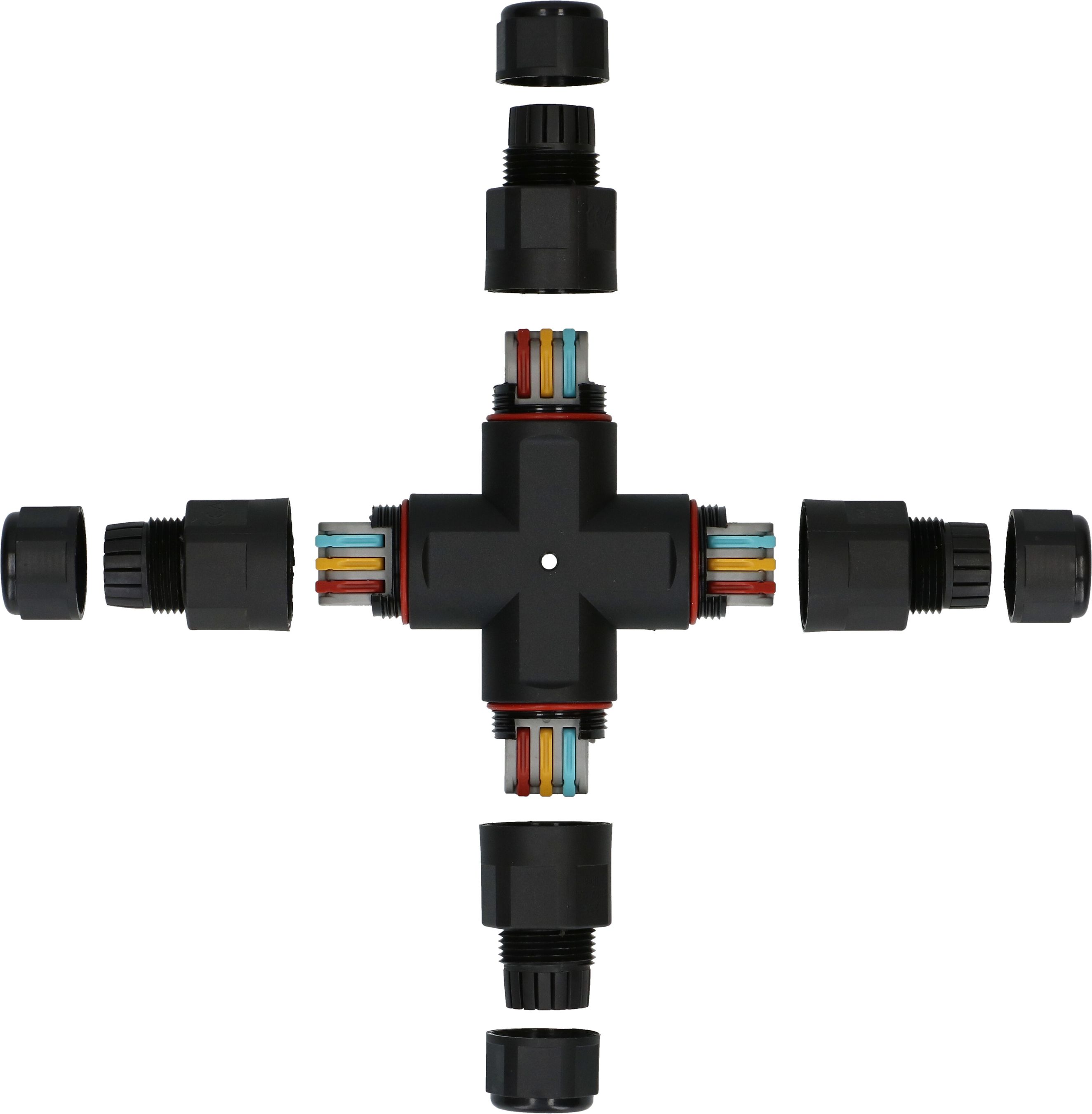 Kabelverbinder X-Stück IP68 schwarz 3-polig 16A/250V