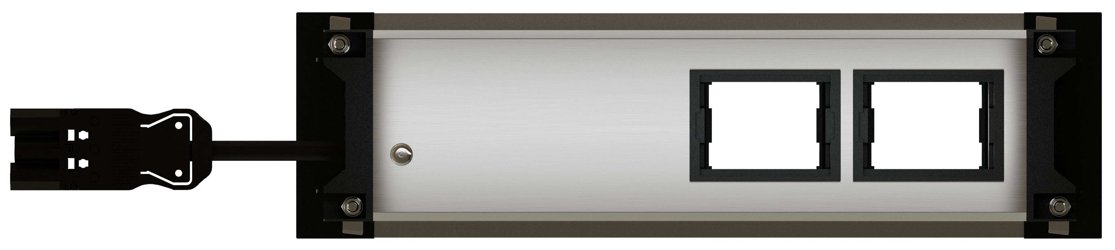 INTRO2.0 Steckdoseneinheit eloxie. 1x Typ 13 1x USB-C 60W 2x leer