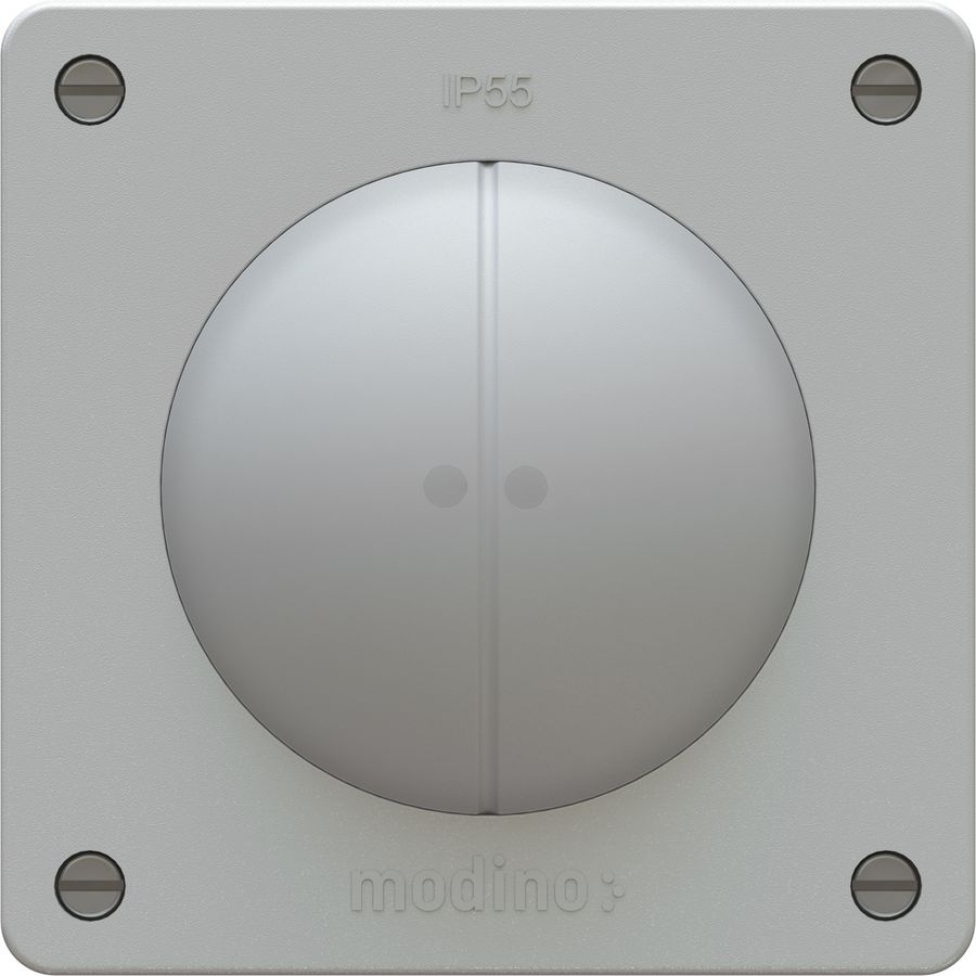 pulsante doppio NA/NC 2x illuminato INC exo IP55 grigio luce