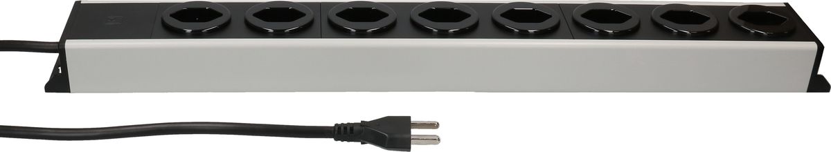 multipresa Power Line 8x tipo 23 grigio/nero 1.5m