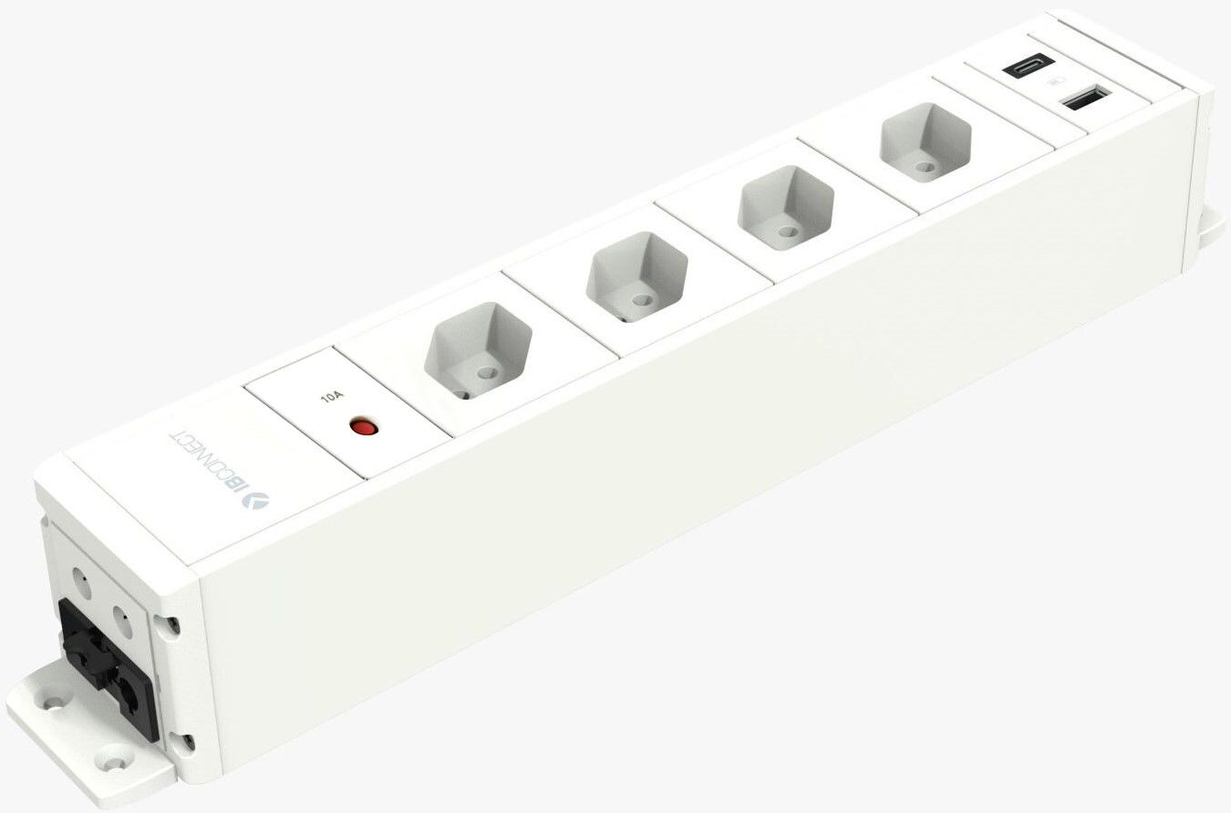 CUBO Steckdoseneinheit weiss 4x Typ 13 1x USB-A/C