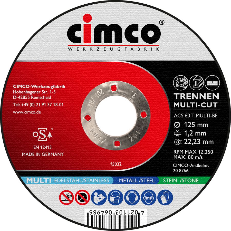 Disque à tronçonner Multicut 125x1.2x22.23mm