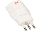 Übergangsstecker Italien/Typ 13 3-polig weiss