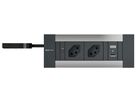 INTRO2.0 Steckdoseneinheit eloxiert 2x Typ 13 1x USB-A/C