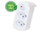 multi adaptateur ADAPT 2x type 13 blanc rotatif inter. Green+Fair