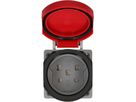 Einbausteckdose 1x Typ 25 3L+N+PE Max Hauri IP55 lichtgrau/rot