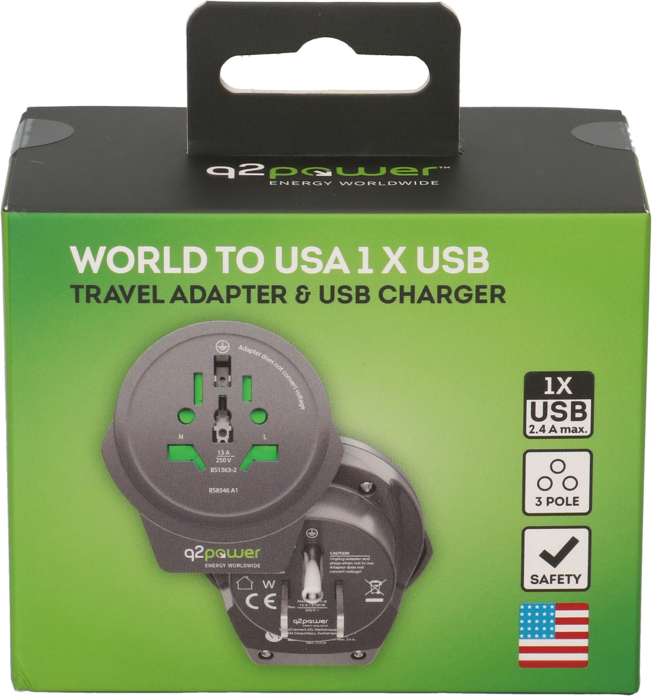 Q2 Power adattatore mondiale USA - USB