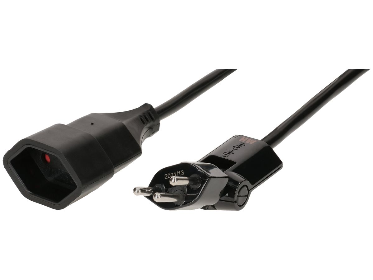 Extension cable cordset H05VV-F3G1.5mm2 black