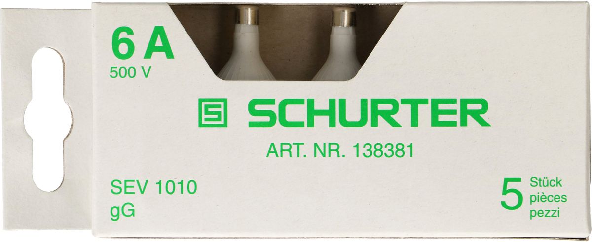 fusible 6A retardé 500V DT-II, 5 pièces