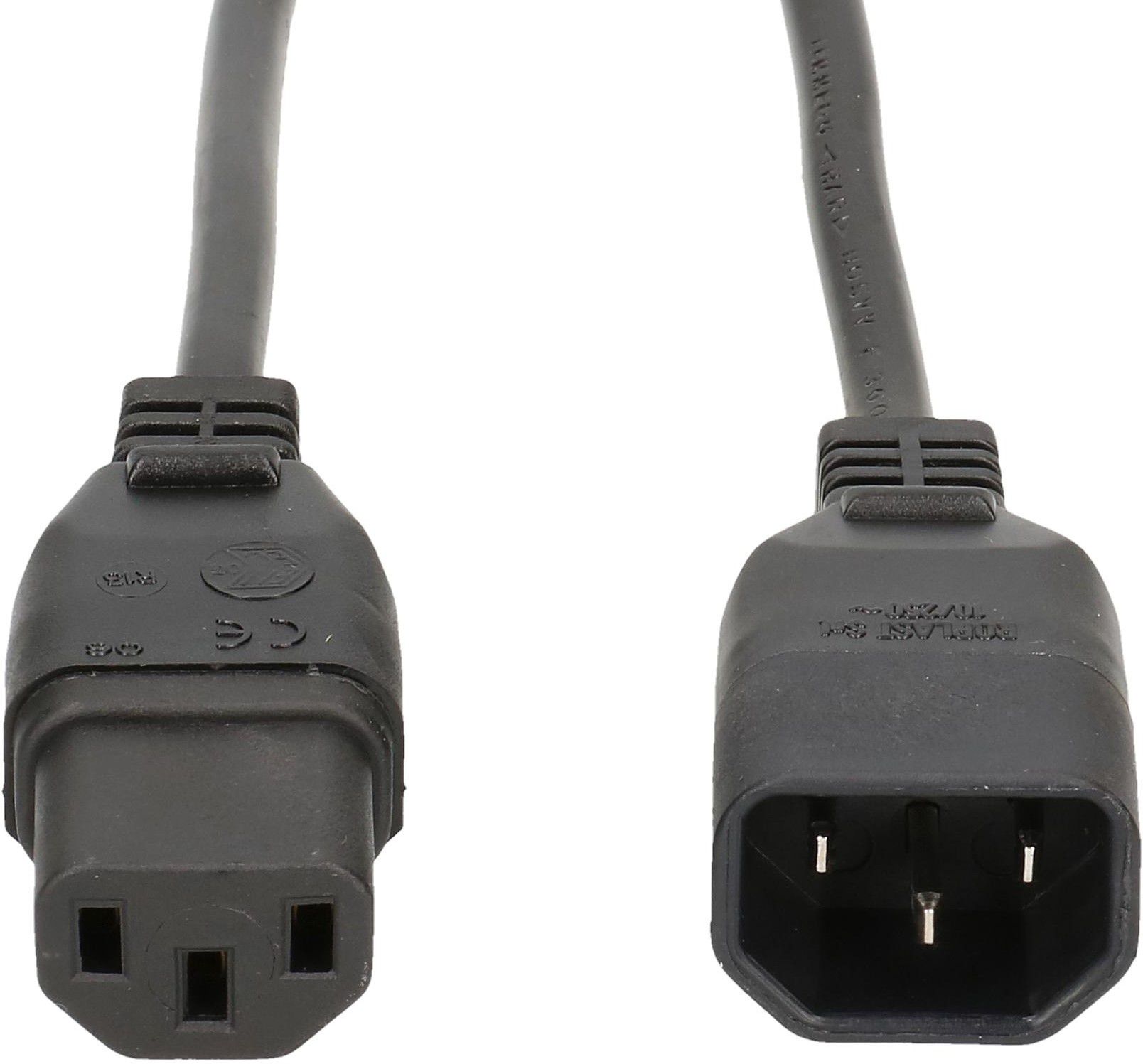 TD-Apparateverlängerung H05VV-F3G0.75 1.5m schwarz C14/C13