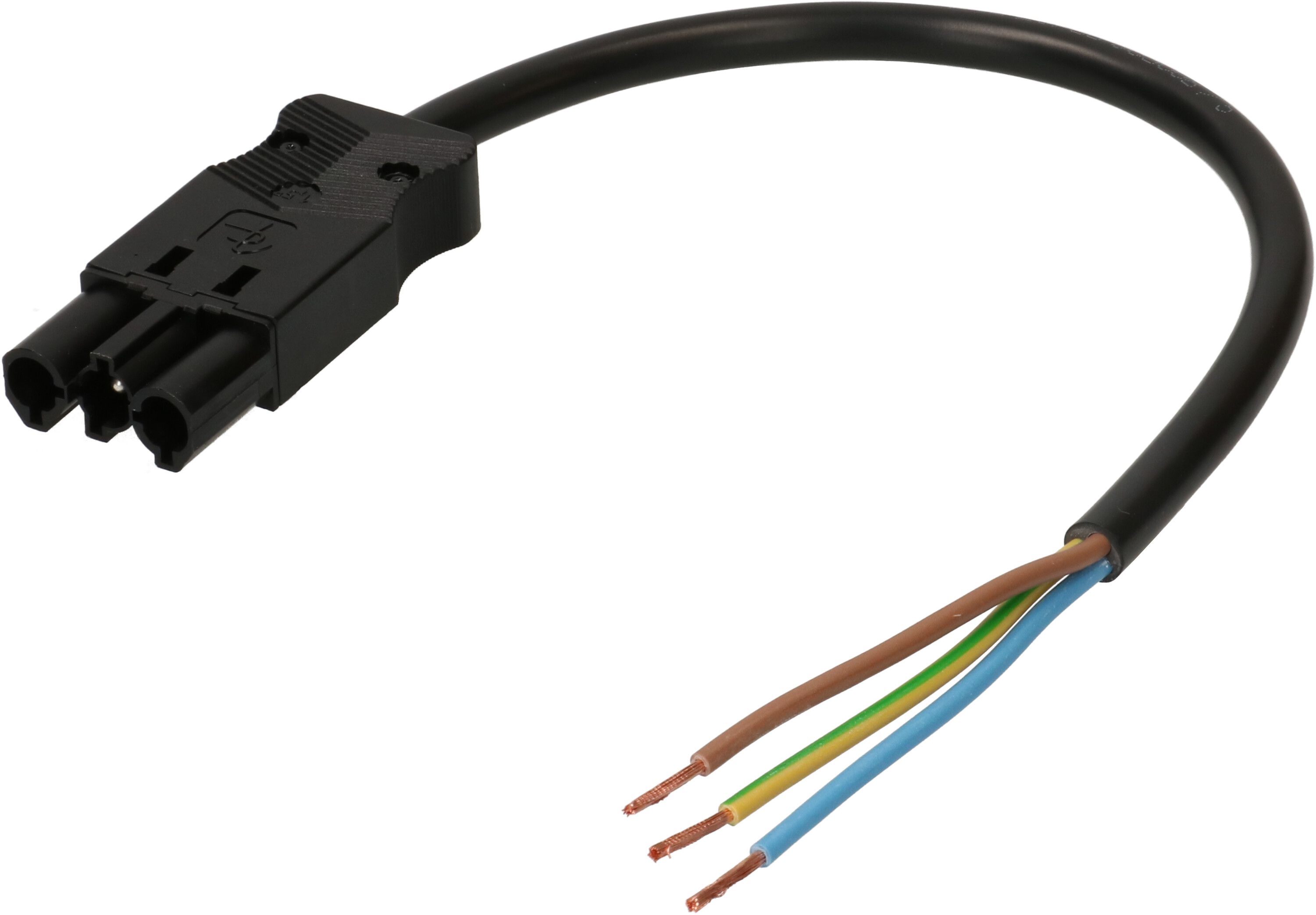 Câble secteur H05VV-F3G1.5 0.38m noir AC 166