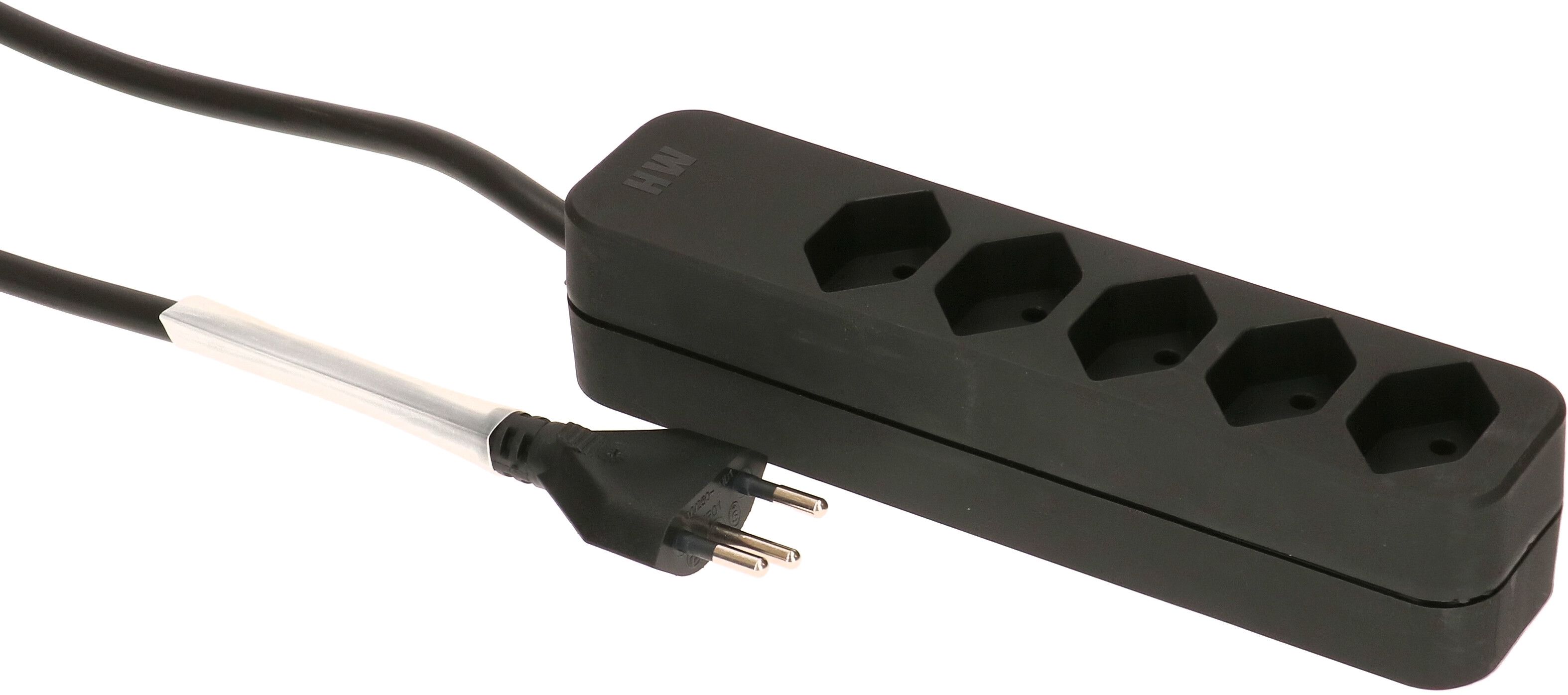 Steckdosenleiste Swiss Line 5x Typ13 schwarz