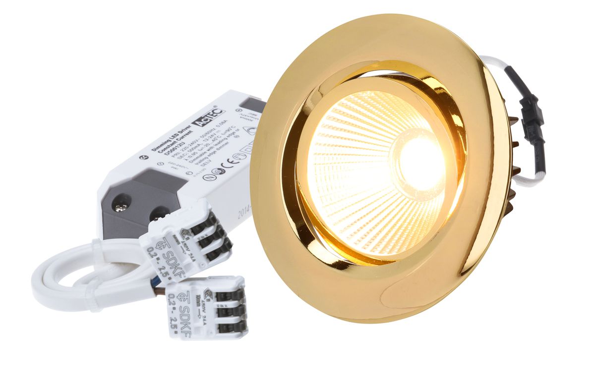 LED-Einbauspot AXO gold 2700K 830lm 38°