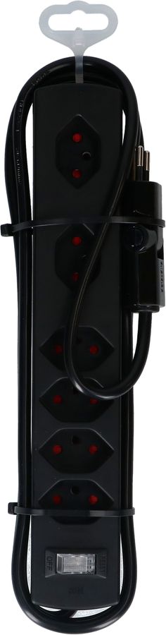 Steckdosenleiste Safety Line 6x Typ 13 2x 90° BS sw Scha. 2m cli.