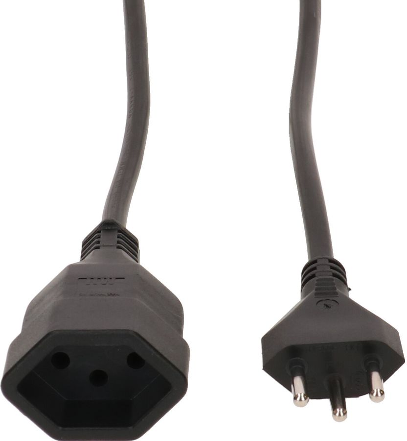 TD-Verlängerung H05VV-F3G1.0 4m schwarz Typ 12 / Typ 13