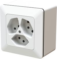 Surface-type wall socket 3x type 13 priamos white