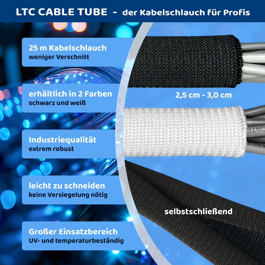 Cable Tube LTC 1.25m / nero