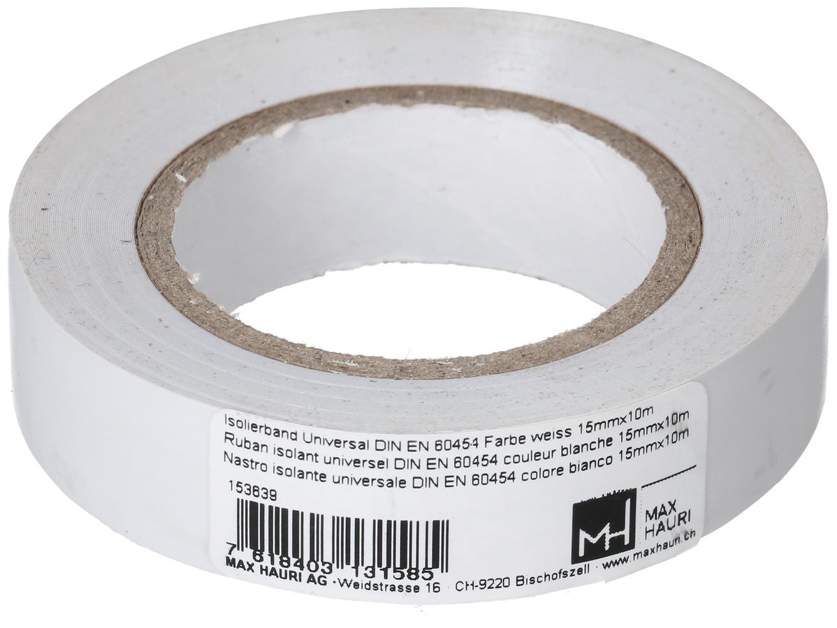 Isolierband Universal DIN EN 60454 Farbe weiss 15mmx10m