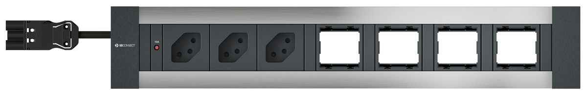 INTRO2.0 Steckdoseneinheit eloxiert 3x Typ 13 4x Leermodul