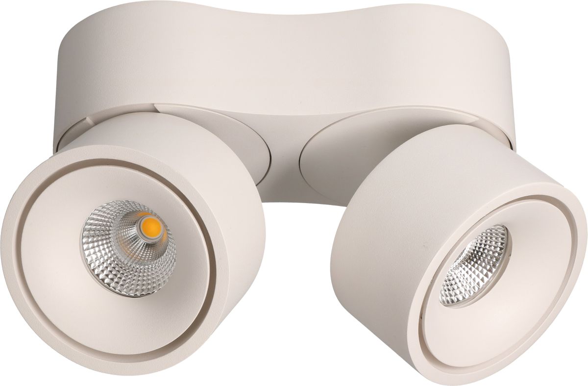 LED-Deckenspot DOUBLE SHINE matt weiss 3000K 2200lm 2x 36°