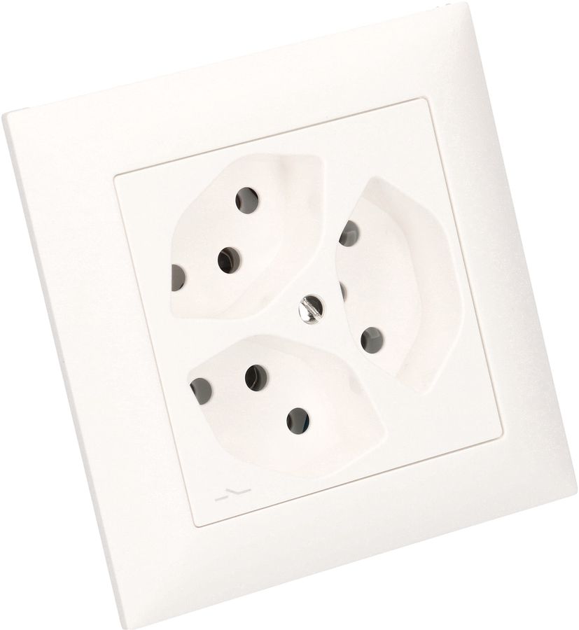 prise 3x type 13 1S ta.1x1 ENC EdizioDue blanc