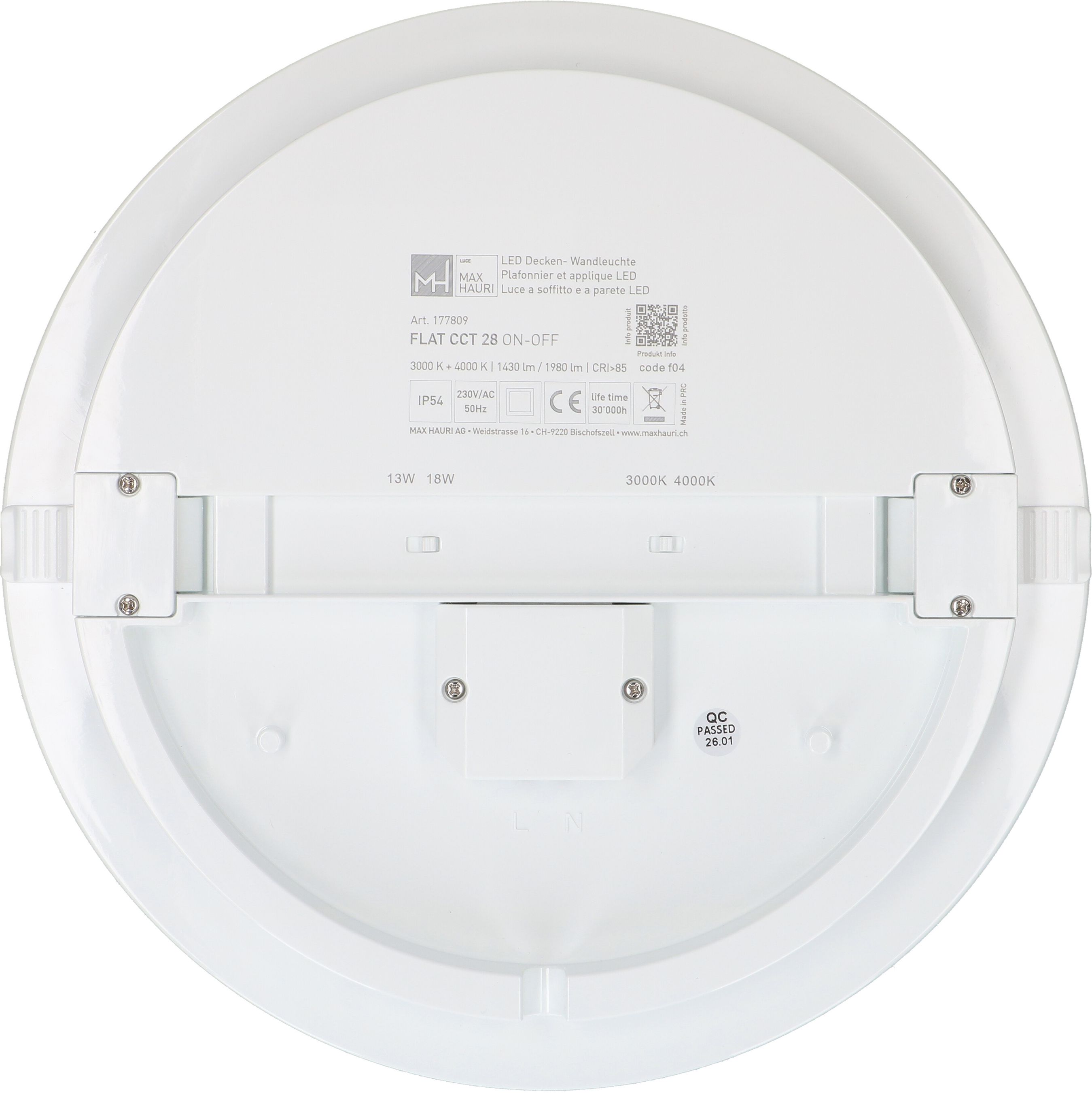 Deckenleuchte FLAT CCT 28 13/18W 1430/1980lm