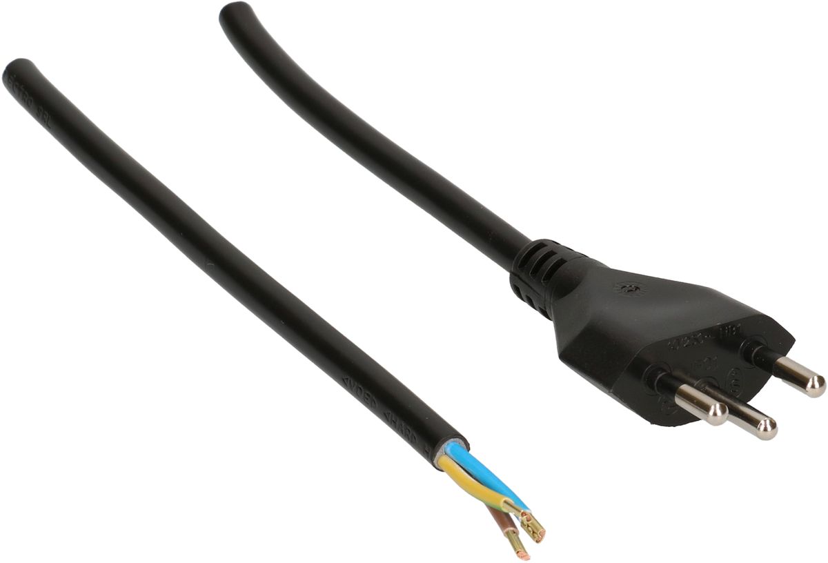 Cable cordset H05VV-F3G1.0mm2 black
