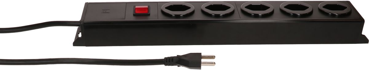 Steckdosenleiste Power Line 5x Typ 23 sw/sw Schalter 1.5m