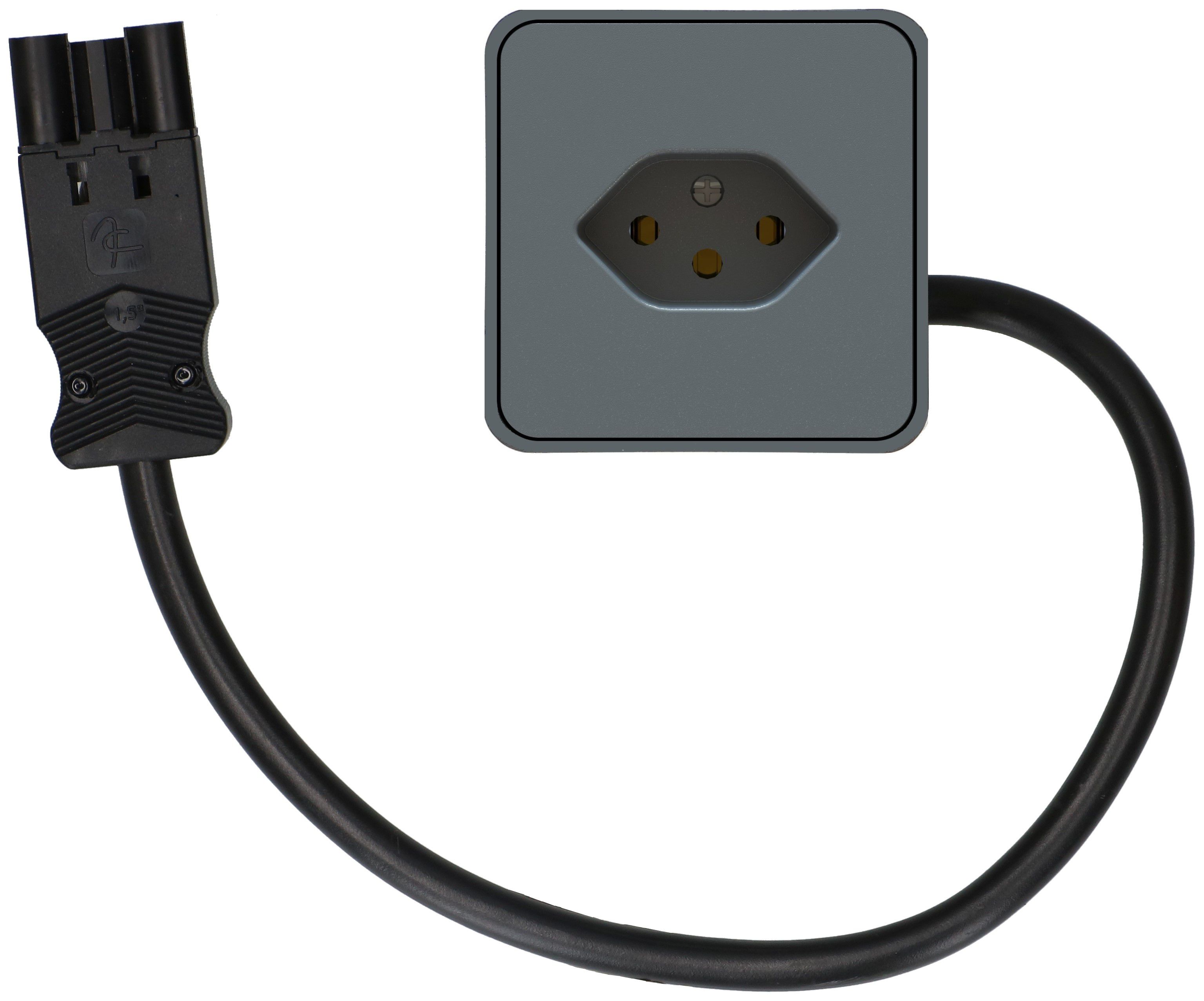 presa aggiuntiva per mobili 1x tipo 13 antracite 0.5m AC166