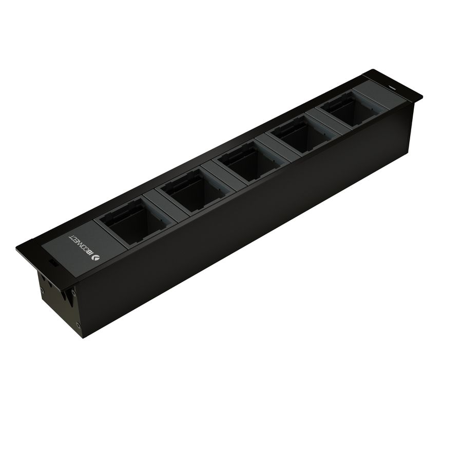 CUBOBOX Steckdoseneinheit schwarz L 6-fach 5x Leermodul