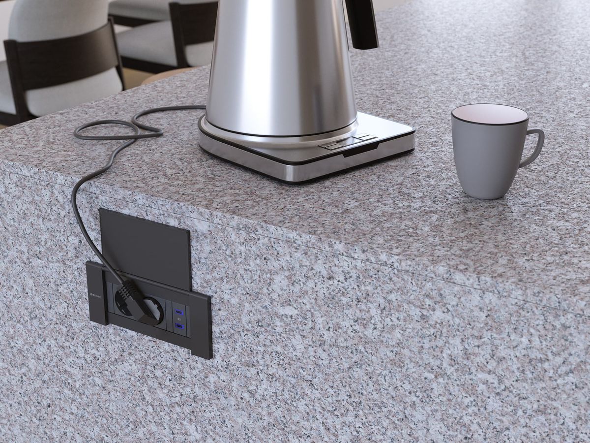 NEXO Steckdoseneinheit schwarz 2x Typ 13 1x USB-C 60W