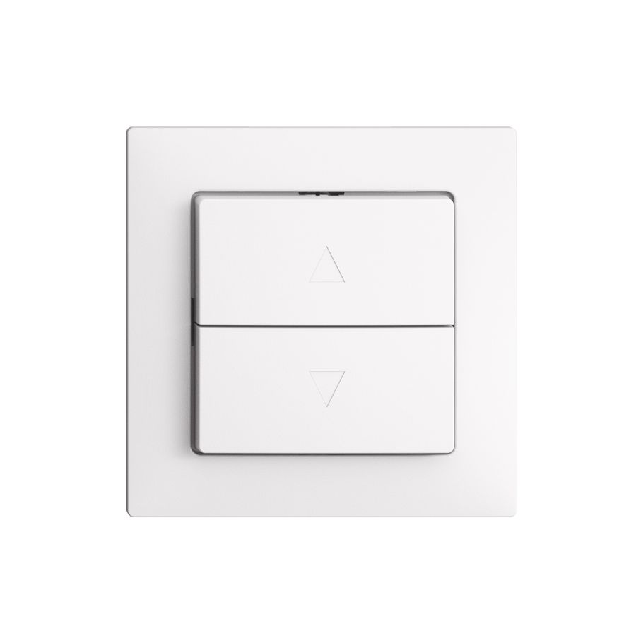 Drucktaster Storen Einsatz mit Frontplatte EdizioDue weiss