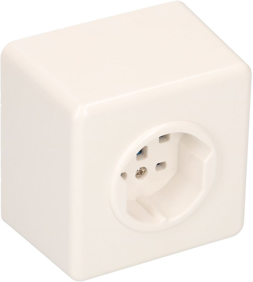 Steckdose 1x Typ 25 Gr.1x1 AP Basico weiss