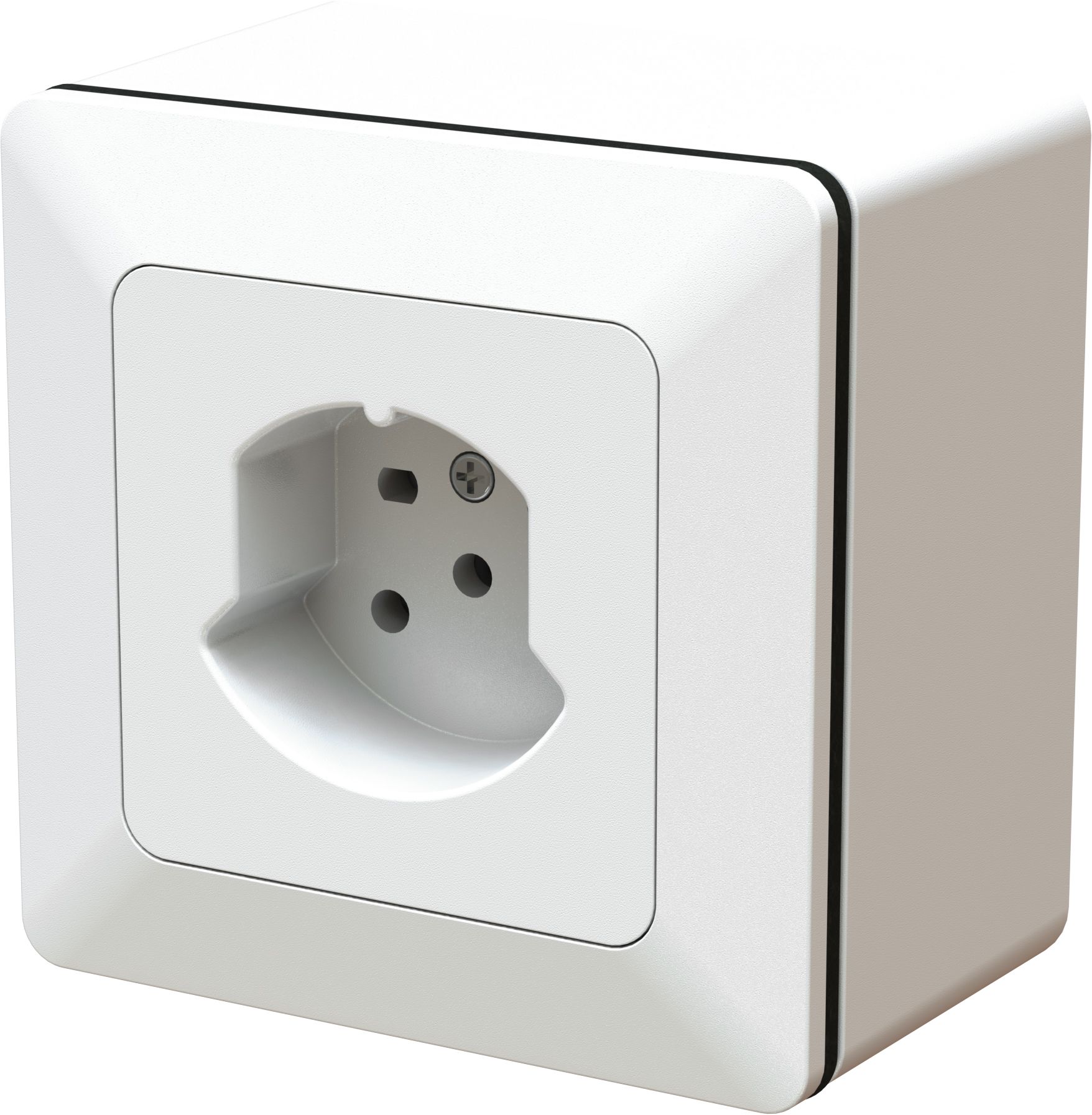 Surface-type wall socket 1x type 15 priamos white