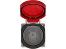 Einbausteckdose 1x Typ 15 3L+N+PE Max Hauri IP55 lichtgrau/rot